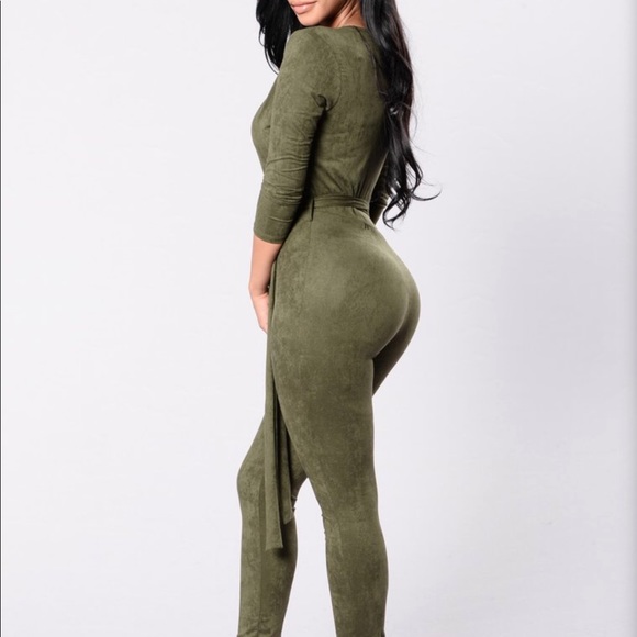 Velvet velour jumpsuit bodycon bodysuit romper - Picture 3 of 3